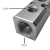 3 Way Pneumatic Manifold Air Distribution Block, G1/2 Supply Port,