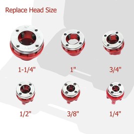 Ratchet Pipe Threading Kit with 6 Dies and Storage Case, Portable Manual Threader Set w/Handle Ratchet