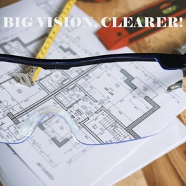 Magnifying Glasses with Light, LED Rechargeable Head Magnifier Glasses, Anti-blue light 180% Magnification with Dual LED Lights, Hands Free Magnifying Eyeglass for Reading, Close Work and Craft(Black)