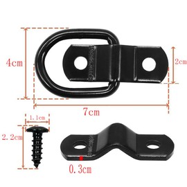 Armastuse 4PCS Heavy Duty Steel D Rings Tie Down Anchors,D Rings Tie Down Anchors Hooks for Trailer Truck Bed Bracket Enclosed Points Pickup Camper Surface Mount D-Ring Heavy Duty (Black)