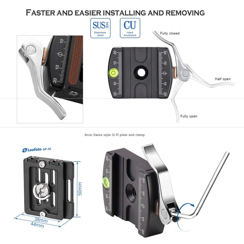 LEOFOTO LH-30LR Free Head (Quick Release Plate Included)