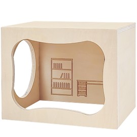 Hamster Hideout Wooden House,Hamster Multi Chamber Hideout,Small Animal Habitat for Clear Observation,Hamster Toys for Syrian Hamster,Dwarf Hamstersm,Gerbils, Hedgehogs, Rats, Mice(Study Room)
