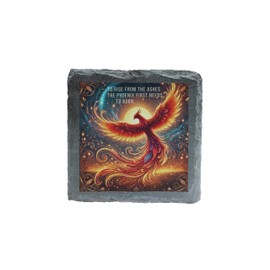 Phoenix Slate Coaster – Rise from the Ashes Inspirational Artwork (slco-kf25-phoenixkvd)