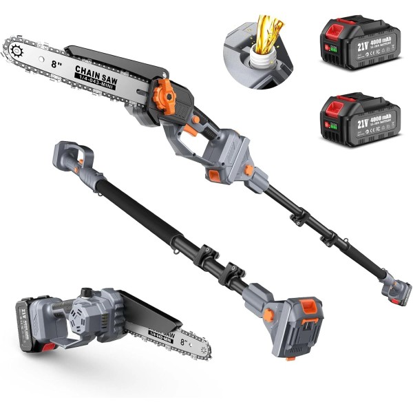 ‎TaskStar Taskstar Electric Pole Saw / 8" Mini Cordless Chainsaw