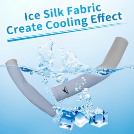 Achiou Mangas de compresión de seda de hielo refrescantes, mangas de compresión con protección solar UV UPF 50+ para mujeres, jóvenes, deportes al aire libre, 2 pares: 1 par negro, 1 par gris, Talla única