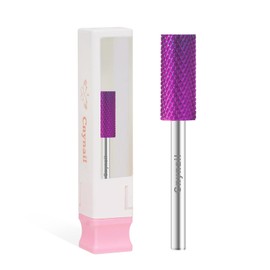 Cnynail 3/32" Small 5.35MM Barrel Bit Tungsten Carbide Nail Drill Bit Safety Bit for Gel & Acrylic Removal, 2- Way Rotating Efile Tip, Salon Electric File Accessory (M Girt, Purple)