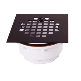 Westbrass 2" Sch 40 PVC Shower Drains with 4-1/4" Square Cover, Oil Rubbed Bronze, D206PS-12