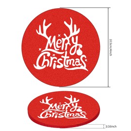 4 Pcs Christmas Coasters, Xmas Coasters Cup Mats Wine Tea Coffee Milk Mats Gift for Christmas Party Holiday Wedding Dinner Decoration