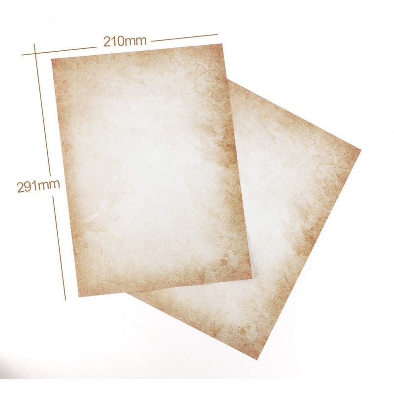 LATERN 50 Sheets Writing Paper Vintage, A4 Double-Sided Printed Format