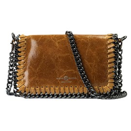 Premium Italian Leather Handmade in Florence, Italy. Small Crossbody Bag for Women with a Detachable Strap. Daniela Collection Made in Italy (Camel)