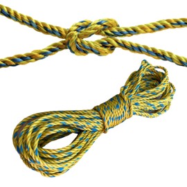 24tarpp Cuerda 6MM Amarilla SOGA para Amarre Multiusos Lazo para TENSAR MALLASOMBRA Y Lonas SOGA DE Uso RUDO Amarilla 6MM 15 MTS