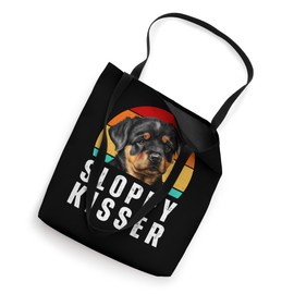 Funny Rottweiler Puppy is a Sloppy Kisser Rottie Dog Kisses Tote Bag