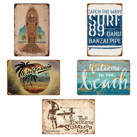 Lezalic Tin Sign Surf Beach Wall Decor American Plate Decor Retro Sundries Vintage Antique (SURF4)