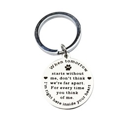 Pet Memorial Gifts Keychain for Dogs Cats Sympathy Gift When Tomorrow Stars Without Me Memorial Key Chain for Loss of Pet Cat Dog Remembrance Gift Bereavement Gifts Keyring