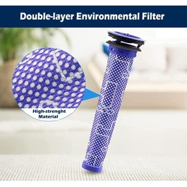 Goodsby 4 Pack Replacement Pre & Post Motor HEPA Filter for Dyson V6 DC58 DC59 DC62 DC72 DC74 SV03 SV04 SV05 SV06 SV07 SV08 SV09 Absolute Animal Motorhead Vacuum Cleaner Part # 965661-01, 966741-01