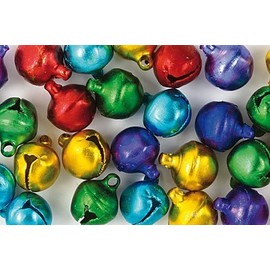 Christmas Accessories 10mm Jingle Bells Assorted Colours-c 574