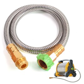 Manguera de jardín corta de metal de 3 pies, manguera flexible de acero inoxidable de 3 pies, manguera de agua ligera sin torceduras y de 3 pies, líderes de manguera de jardín (3 pies)