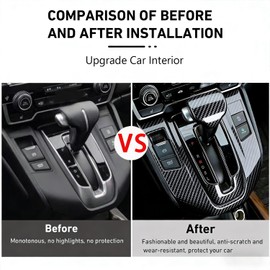 FQMY Car Gear Shift Box Panel Cover Inner Frame Gear Shift Knob Cover Auto Interior Decoration Accessories for Honda CRV CR-V 2017 2018 2019 2020 2021 2022 (Carbon Fiber)