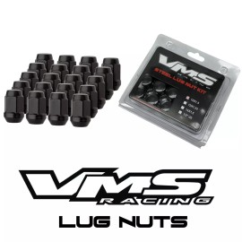 VMS Racing QTY 20 VMS Racing 12X1.5 Drag Race Wheels Black Close End Lug Nuts Forged Steel