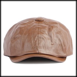 White Fang CA878 Plain Leather Newsboy Hat, Outdoors, Climbing, Walking, Fishing, Women's, Men's,, blue