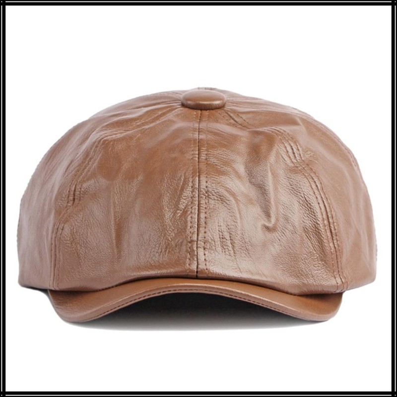 White Fang CA878 Plain Leather Newsboy Hat, Outdoors, Climbing, Walking,