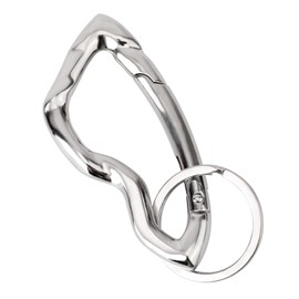 lasuroa Silver Cool Carabiner Clip, Zinc Alloy Unique Irregular Shaped Carabiner Keychain Y2K Star Keyring Accessories for Men Women Key Backpack Purse Decorations