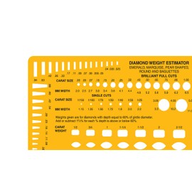 Liquidraw Jewellery Design Templates Stencil, Jewellery Making Template Stencils - Diamond Weight Estimator - Stone Shapes & Sizes