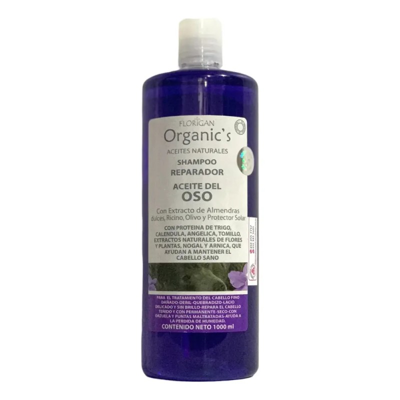Shampoo Reparador Aceite De Oso Con Ricino 1lt. Florigan