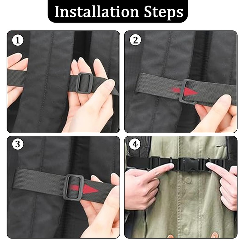 L0famy Backpack Chest Strap, Heavy Duty Adjustable Backpack Sternum Strap