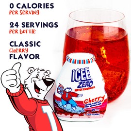 ICEE Zero Calorie Cherry Liquid Water Enhancer Flavor Drops - 1.62 Fluid Ounces (48 Milliliters) - Pack of 4