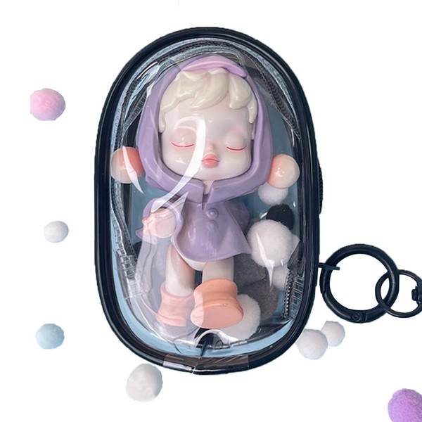 OONAISE Clear Doll Display Bag Keychain for Mystery Box Mini