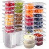 CUNLU Meal Prep Containers Reusable, 2 Compartment Snack Containers with