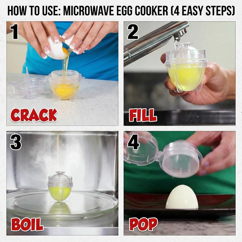 Innodoris Microwave Egg Cooker (2 Pack), Rapid Hard Boiled Egg