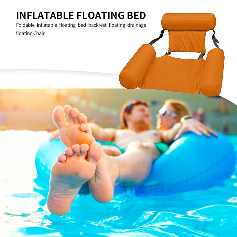 Inflatable Floating Row Backrest Inflatable Floating Bed Durable Portable Water