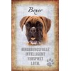 Ontrada Holzschild 12x18cm Boxer Hund intelligent Holz Schild