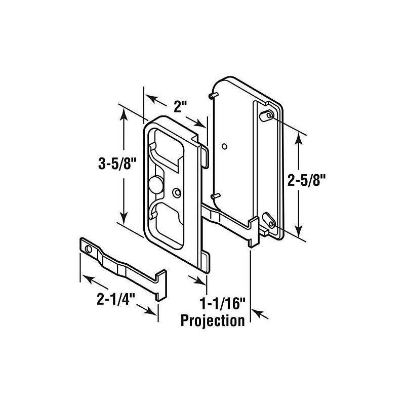 Prime-Line A 142 Black Plastic Mortise Style Screen Door Latch