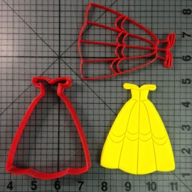 Unbranded Princess Dress 100 Cookie Cutter and Stamp - 4 inches