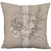 Rustic Rose Garland Grain Sack Style Pillow - 12 Inch