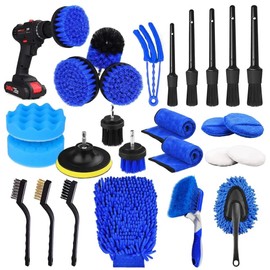 Zoone 26 Piece Car Detailing Kit with Car Cleaning Supplies, Microfiber Towels for Cars, Car Wash Kit, Car Detailing Brushes, Car Cleaning Kit, Wheel Brush, Interior Car Cleaner, and Other Tools