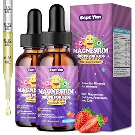 Magnesium Glycinate Liquid for Kids – Liquid Magnesium Glycinate with Zinc, Chamomile, Vitamin B12, B6, D3 – Calm Drops for Sleep, Relaxation, Calm & 
