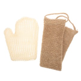 BIUDECO 1Set Exfoliating Shower Scrubber Glove Dual Sided Bath Mitten for Back Neck Feet Compact Durable for Enhanced Bathing Experience