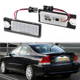 POPMOTORZ LED Number Plate Light, 2 Pieces Number Plate Light 2835 SMD with CanBus Error Free White Easy Installation for V-olvo V70 II XC70 II S60 S80 XC90