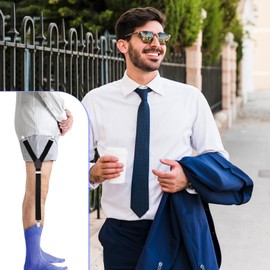 Tyqour 1 Pair Shirt Stays for Men Mens Shirt Stays with Non-Slip Clamps Adjustable Shirt Garters for Men Shirt Stay Elastic Shirt Suspenders Holders Shirt Stays for Women Men