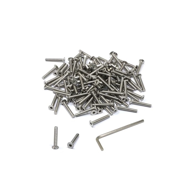 iexcell 100 Pcs M3 x 20mm Thread Pitch 0.5 mm