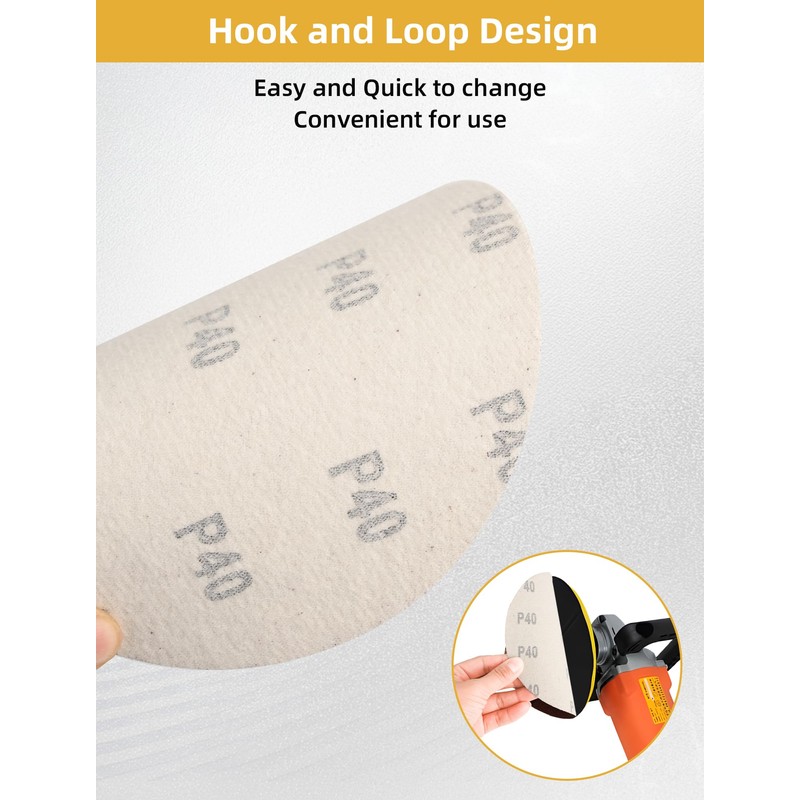 60Pcs 150mm Hook and Loop Sanding Discs Assortment 40/120 Grit,