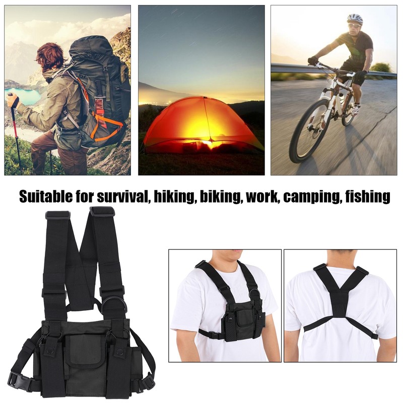 Chest Pack Adjustable Multi Pocket Functional Harness Front Vest Rig