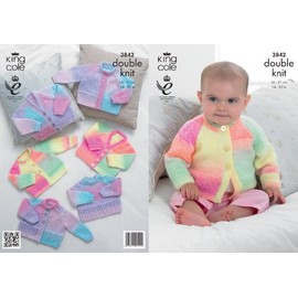 King Cole Baby Double Knitting DK Pattern Cardigan & Sweater Selection Melody DK 3842