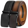BULLIANT Men's Ratchet Belt 2 Pack-Click Leather Belt Adjustable for