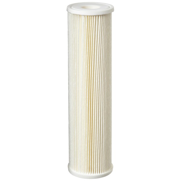 Pentair Pentek ECP5-10 Sediment Water Filter, 10-Inch, Under Sink Pleated Cellulose Polyester Replacement Cartridge, 10" x 2.5", White End-Cap, 5 Micron