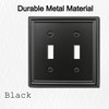 OKAWYC Double Toggle Light Switch Cover Luca Metal Wall Plate,